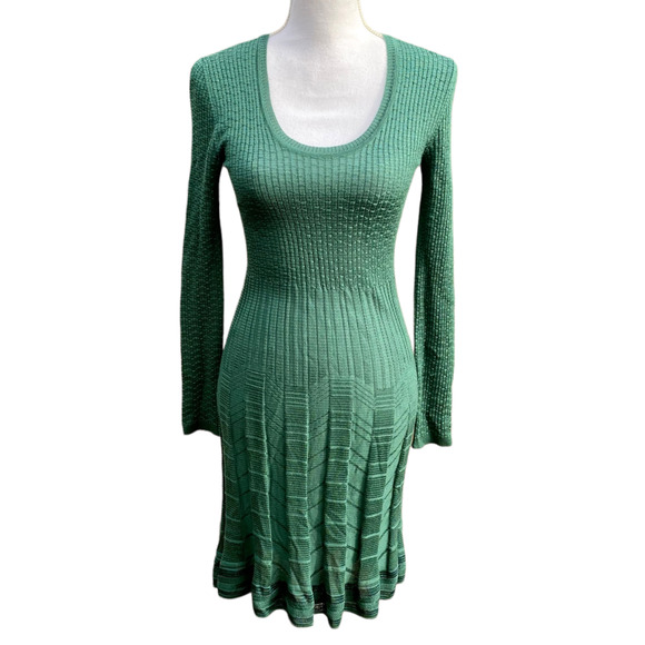 Missoni | Dresses | Missoni Dress Green Long Sleeve Green Kint Wool Womens  Size 42 | Poshmark